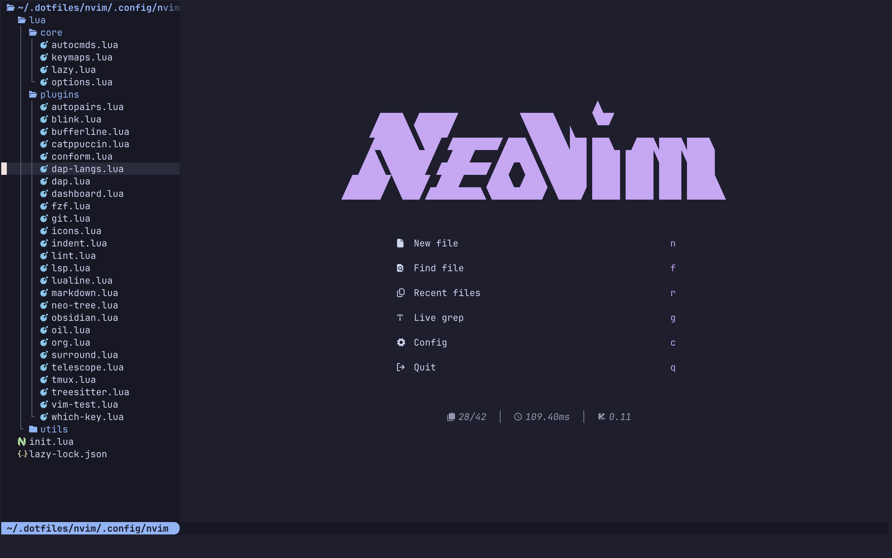Neovim terminal workspace setup Neovim terminal setup